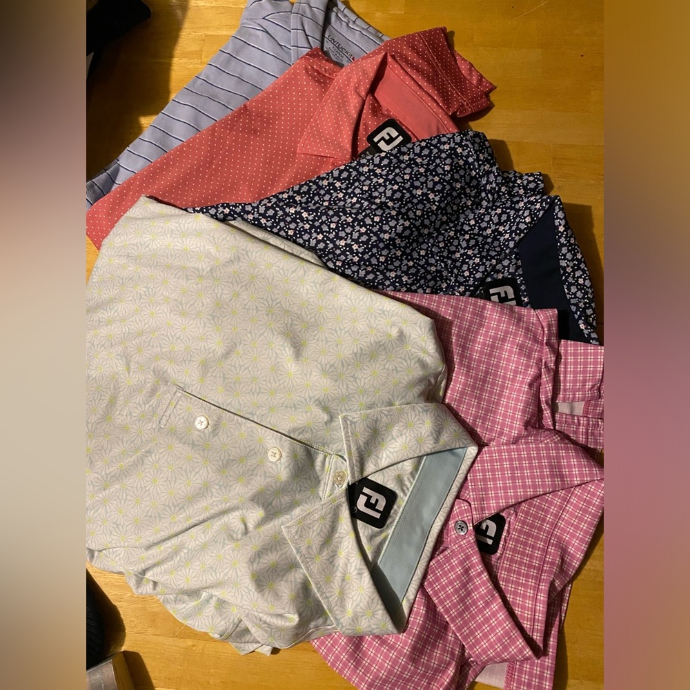 5 Men’s XL golf shirts short sleeve